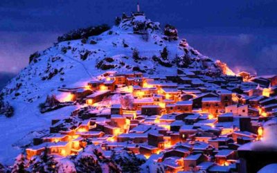 Borgo innevato in Sicilia