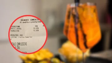 Questa donna dopo aver ordinato uno spritz ed un tramezzino in un bar in Veneto mostra lo scontrino...