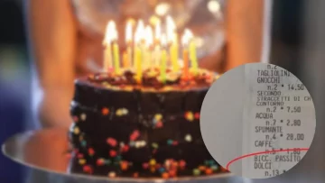 Questa famiglia dopo una cena di compleanno ordinano lo una torta, all'arrivo dello scontrino...