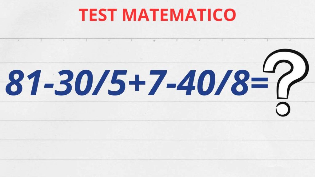 TEST MATEMATICO