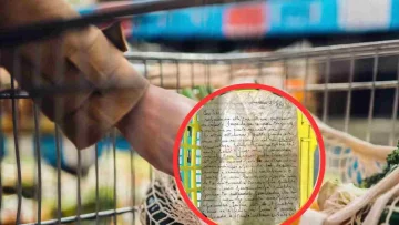 Durante una normale giornata di spesa, una donna scopre nel carrello del supermercato una lettera...