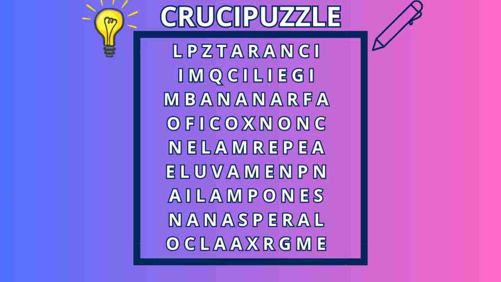 crucipuzzle alla frutta