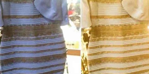 vestito blu e nero o bianco e oro?