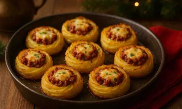 I nidi di patate dorati e cremosi portano il calore del Natale in tavola: un antipasto semplice che...