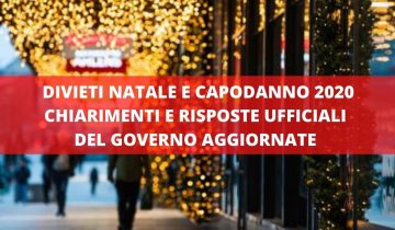 DIVIETI NATALE E CAPODANNO 2020