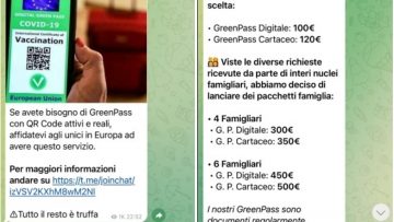 Green pass falsi