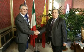 Fabrizio Micari e Leoluca Orlando