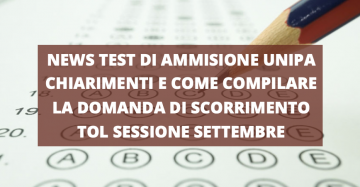 News Test di Ammissione Unipa. TOL Chiarimenti e Come Compilare Domanda di Scorrimento