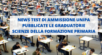 NEWS TEST DI AMMISSIONE. GRADUATORIE SCIENZE DELLA FORMAZIONE PRIMARIA