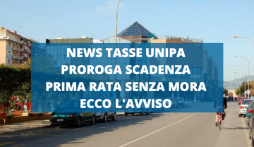 NEWS TASSE UNIPA PROROGA SCADENZA PRIMA RATA