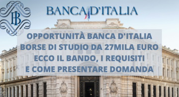 borse di studio Banca d'Italia